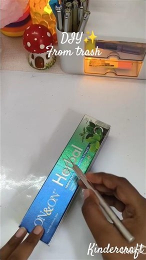 ✨Aesthetic pen holder from toothpaste cover#kindercraft