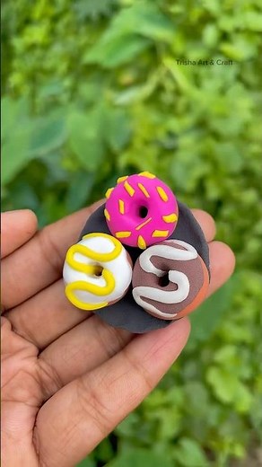 How to make doughnut very easily with ￼clay #diy #clay #creative #art #craft