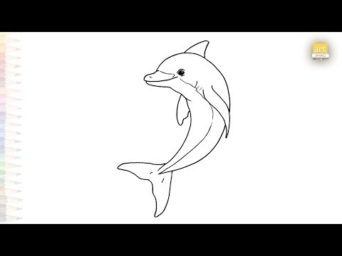 Dolphin drawings | Outline drawing tutorial | How to draw A Dolphin step by step | #artjanag
