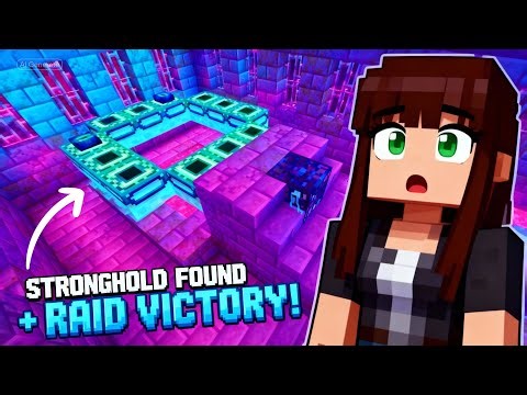 Wild Luck! Stronghold Found & Pillager Raid Won! - TROPHY HUNTING IN HARDCORE MINECRAFT: (Ep. 7)