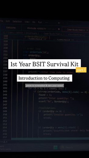 1st Year, 1st Sem BSIT subject #bsit #BSIT #computing #code #coding #ict #1styear #freshman #programmer #programming #college #collegesubject #icarustack #cheatsheet #webdesign #cybersecurity #ai #machinelearning #artificialintelligence #dataanalytics #c #computerprogramming #computerscience #computer #programminglife