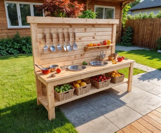 Plans de cuisine bricolage pour enfants : cuisine ludique extérieure en bois (téléchargement numérique) - Etsy France