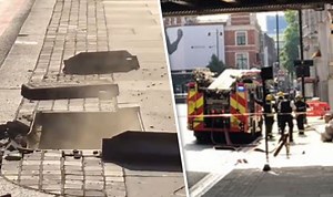 Pavement explodes yards from pedestrians in East London