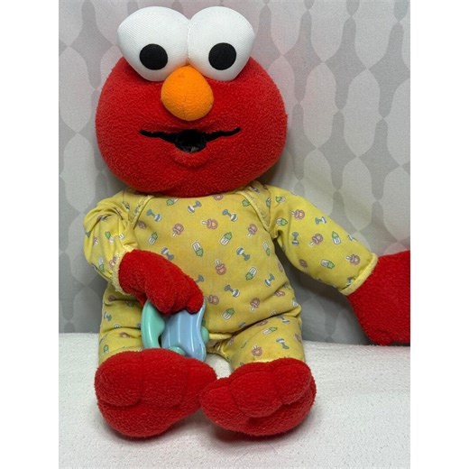 Sesame Street Elmo Plush Baby Pajamas Rattle Toy Stuffed Animal - Etsy