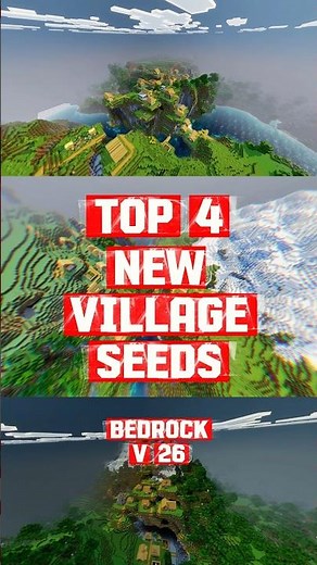 ⛰️🏡 TOP 4 BEST SURVIVAL VILLAGE SEEDS | Bedrock 26 #minecraft #bedrockseeds
