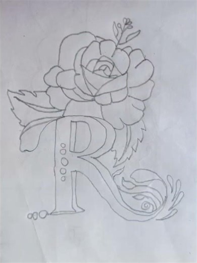 Very beautiful and unique tattoo designs of R letter || art make beautiful design of R art drawing
