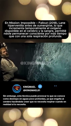 En Mission: Impossible – Fallout (2018), Lane respira rápidamente antes de entrar al agua para......