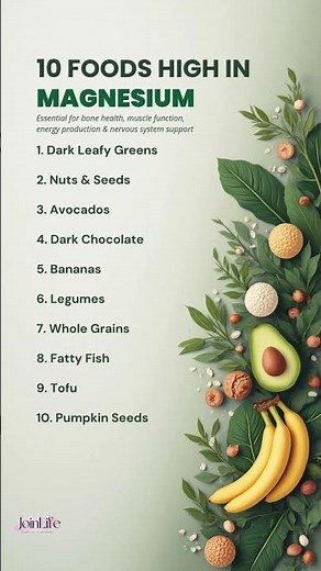 Top 10 Magnesium-Rich Foods You Should Eat Daily! 🥑🥬
