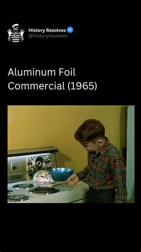 History | Ancient History on Instagram: "Aluminum foil was developed in the early 20th century as a lightweight, flexible alternative to tin foil, becoming widely adopted for household and industrial use due to its durability, non-toxicity, and ability to protect food from light, air, and moisture. By the mid-1960s, aluminum foil had already become a common kitchen staple, and in 1965 its commercialization entered a new phase driven by mass production, modern packaging needs, and aggressive cons