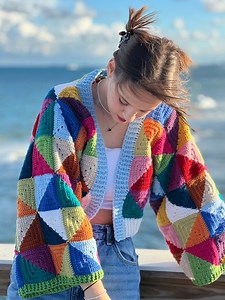 Crochet Pattern, Crochet Geometry Kaleidoscope Jacket PDF Pattern, Granny Square Cardigan, Women's Sweater, Harry Styles Cardigan - Etsy UK