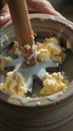 🥛 Fresh Homemade Butter Churning Process | Realistic Kitchen Craft