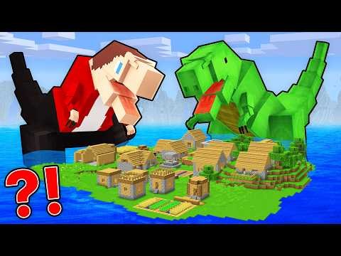 Mikey and JJ DINOSAURS Attacked The Island in Minecraft (Maizen)