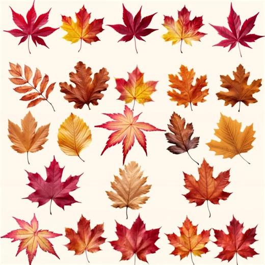 Fall Leaves Clipart | Autumn PNG Set (Digital Download)