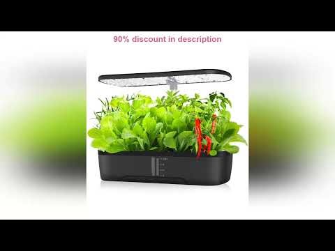 #12 Pods Hydroponics Growing System, Herb Garden Kit Indoor Adjustable Height with Automatic Timer