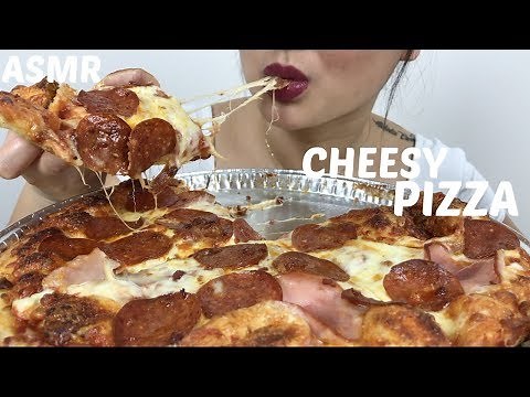 Cheesy Meat Lovers PIZZA | ASMR Eating Sounds | N.E Lets Eat