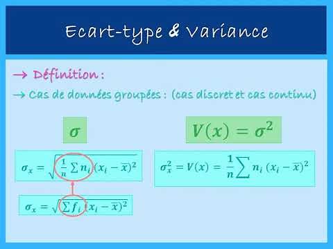 Statistique descriptive : Écart type ; Variance et Coefficient de variation.