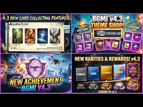 😍 BGMI v4.3 UPCOMING ACHIEVEMENTS || NEW CARD COLLECTING COMING || THEME SHOP REWARDS.