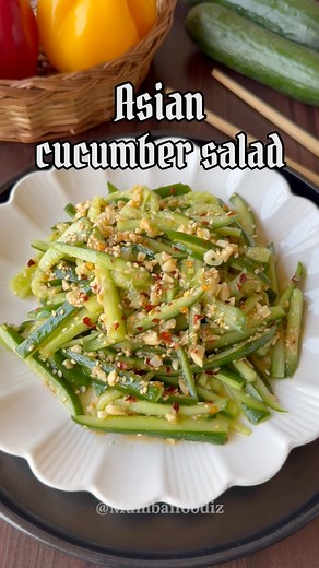 1.9M views · 8.2K reactions | Asian Style cucumber salad 綾 勒勒勒 Recipe in the comments below  #asiancucumbersalad #cucumbersalad #saladrecipe #salads #QuickRecipes #cucumber #weightlossrecipes #trendingreels #reelschallenge #facebookviral #mumbaifoodiz | Mumbaifoodiz | Facebook