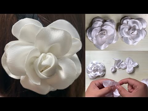 How to make Camellia fabric Flower | How to Make Chanel style white Camellia Flower | Flower Fabric