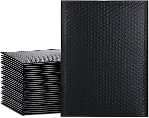 UCGOU Bubble Mailers 10.5x16 Inch Black 25 Pack Poly Padded Envelopes Large #5 Mailing Packages Opaque Packaging Postal Self Seal Adhesive Waterproof Boutique Shipping Bags for Clothes