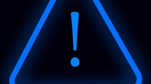 Signal Alert icon animation, warning signs animation on black screen background.