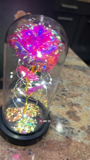 Stilvolle künstliche Rose mit LED-Beleuchtung im Glasgehäuse. Ein dekoratives Highlight für Wohn- oder Schlafzimmer.#rose #led #nachtlicht #dealsfürdich #tiktokmademebuyit