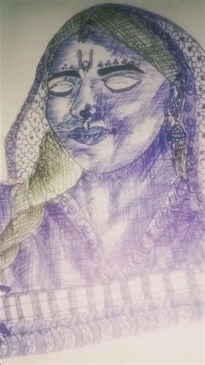 MEERA BAI FREE HEND PEN SKETCH WITH #nanduartist #drawing