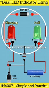 205K views · 1.4K reactions | "Dual LED Indicator Using 1N4007 – Simple and Practical DIY Circuit!" Red & Green LED  Reverse Polarity Protection  Easy for Beginners #LEDProject #DIYElectronics #1N4007 #SimpleCircuit #BanglaElectricalProject | Bangla Electrical project | Facebook