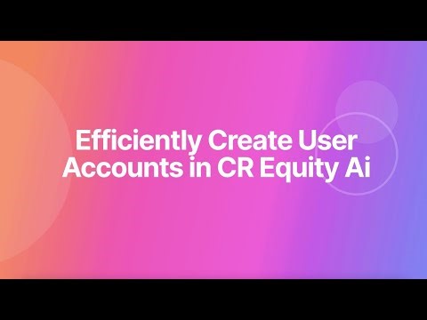 Create and Verify Your Account on CR Equity Ai™