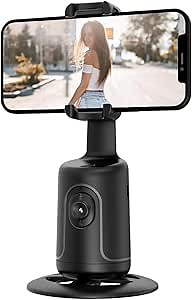 Auto Face Tracking Tripod 360° Rotating Auto Tracking Phone Stand, No App, Phone Camera Stand with Remote and Gesture Control, Rechargeable Smart Shooting Stand for Live Video Recording Tiktok