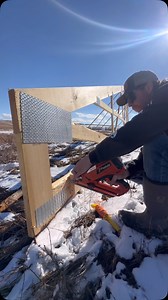Final gable truss getting a string-line & coming on in for a landing 🙌🏽 #CinchCarpentry #QualityOverQuantity #PostFrame #Framing #Carpentry #Trusses #Roof #PrepWork #Machinery #Equipment #Alberta @ab_buildings | Cinch Carpentry