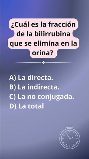 ✔Fracción de bilirrubina que se elimina en la orina #laboratorioclinico