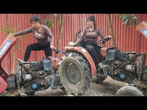 Repair and restore agricultural machinery engines. Shibaura SD1500B tractor restoration\\ genius girl