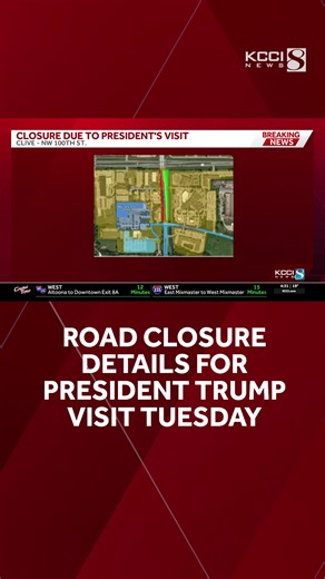 Heads up, Clive drivers 🚧 A section of NW 100th Street will close Tuesday afternoon during President Trump’s visit to the Horizon Events Center. Here’s what to know about closures, parking, and protest areas: https://www.kcci.com/article/clive-road-closures-trump-visit-horizon-events-center/70147828 | KCCI