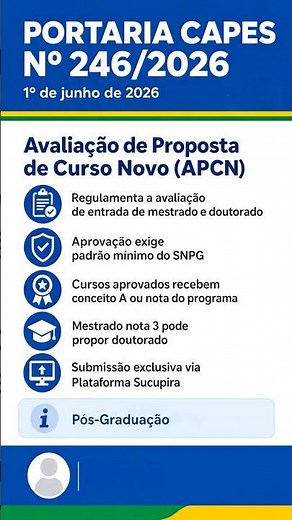 🔴 NOVA LEI: Portaria CAPES 246/2026 — Novas regras para Pós-Graduação #Shorts