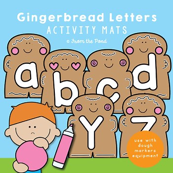 Gingerbread Man Alphabet Play Dough Mats | Fine Motor Letter Activity