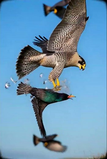 Peregrine Falcon's 320 km/h Strike in Slow Motion 🦅 | Fastest Animal Hunt