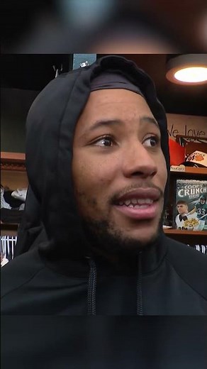 Saquon Barkley has some thoughts about the Eagles new positivity rabbit #shorts