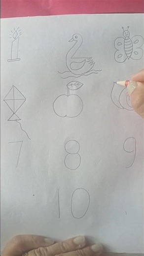 How to draw pictures using numbers1to10 #shorts#viral#trending#ytshorts#diy#art#craft#shortsfeed