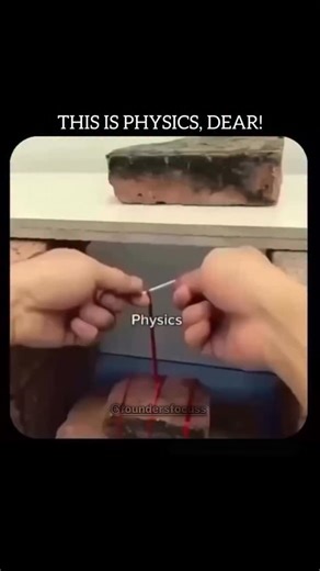 FoundersFocus on Instagram: "In this simple yet fascinating experiment, bricks are held together by nothing more than a rubber band and physics itself. The tension in the band and the weight distribution of the bricks create stability where it seems impossible. This demonstration is a great reminder of how forces balance, how friction and gravity interact, and how everyday objects can perfectly illustrate the principles of mechanics. Physics is not just theory in a textbook - it’s all around us,
