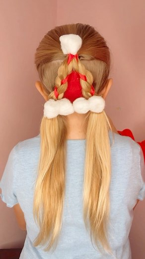 194K views · 720 reactions | SANTA HAT HAIRSTYLE ❤️ #hairstyles #hairtutorial | Mom Generations | Facebook