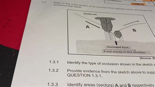 Grade 12 Climate and Weather Midlatitudes Past Exam paper Revision Gauteng June 2024 1.3 Cross section of an Cold Front OCCLUSION Gauteng June 2025 1.3 . Synoptic Weather Map of Midlatitudes showing Families of Cyclones #grade12geography #roadtodistinctions #matric2026 #grade12climateandweather #teachersoftiktok