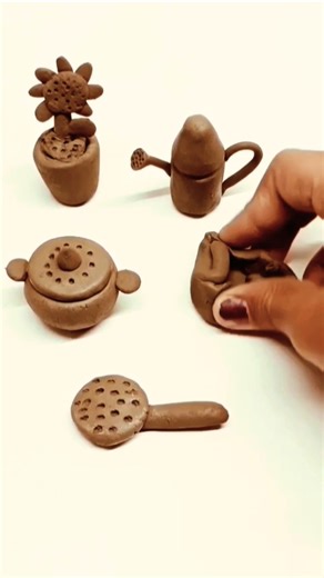 diy miniature mini clay kitchen set #viral #art #clay #claycookware #diy #shorts #trending #ytshorts