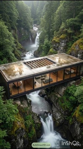 Experience dining in a restaurant situated over a waterfall.​#WaterfallDining #UniqueRestaurants