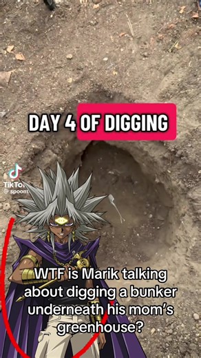 Why is Marik talking about him digging a bunker underneath his mom’s greenhouse? #Yugioh Original Video here @Spoon