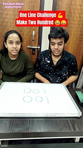 One Line Challenge 😱 | Sibling IQ Battle 🧠 Make “200” With One Line Only! | FamJam Show | Family Fun