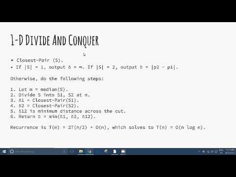 Algorithms: 2.3.2 Divide and Conquer Closest Pair Points