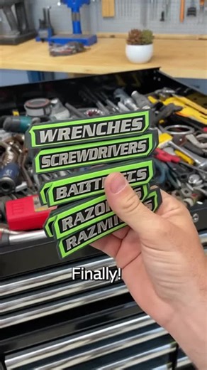 12 Pack Magnetic Toolbox Labels, 3D-Printed Tool Box Labels, Reusable Tags for Steel Toolboxes, Carts, Drawers, and Cabinets #creativeitems #customvinylstickers #homeorganizationrack #barbertool #handymanmusthave #magneticbookmarks #fridgeorganizer #newarcheryproducts #organizerbins #magneticletters