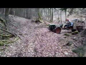 Holder ED2 bei der Waldarbeit im Einsatz 3 Volle Holzfuhre Bergab