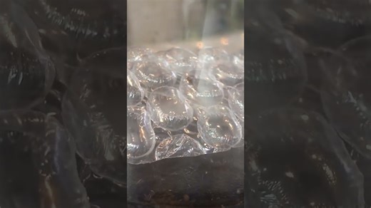 Bubble wrap behaves strangely in a vacuum chamber test